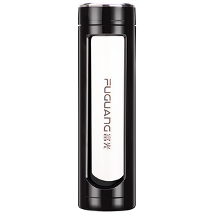 富光玻璃水杯1000ml男双层超大容量便携防摔办公茶水分离泡茶杯子