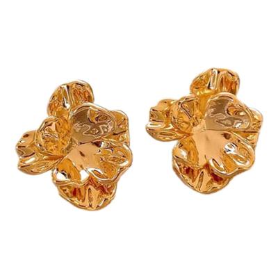 复古金色花朵耳环轻奢高级感耳饰