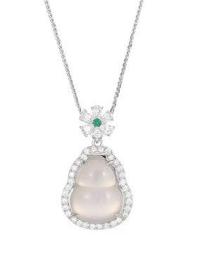 新中式风玉葫芦吊坠S925银项链