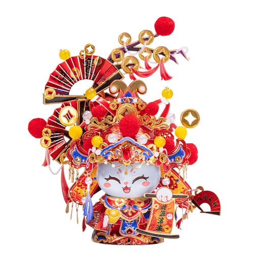 艺模招财猫财神爷立体拼图金属拼装模型手工潮玩摆件礼物2024新款
