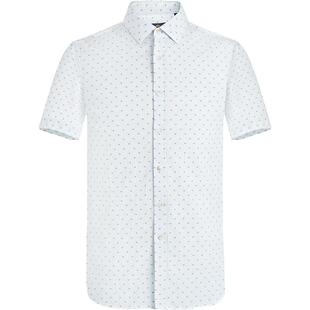 LAMPO/蓝豹【泡泡纱系列】春夏男士休闲不易皱透气剪花短袖衬衫