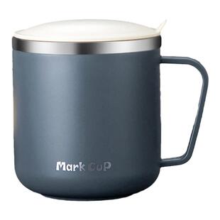 不锈钢马克杯带盖带勺子早餐杯创意杯子可刻字不要生气杯设计小众