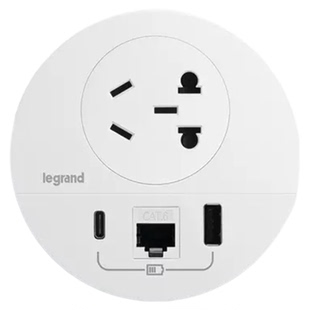 罗格朗桌面插座嵌入式多媒体办公带usb桌洞插线板多功能插座面板