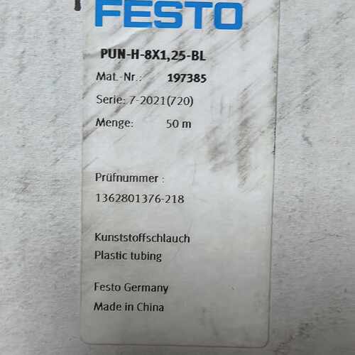 议价FESTO费斯托PUN-H-8X1.25-BL 197385