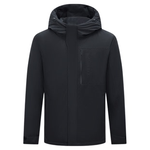 【石墨烯】德鲨男装中长款连帽羽绒服2025冬新款保暖外套