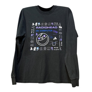Radiohead摇滚乐队周边美式街头复古潮牌印花长袖T恤衫情侣款上衣