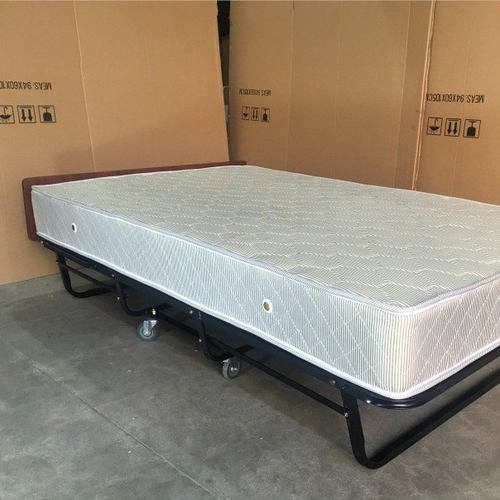1米宿舍酒店用简易客房移动弹簧床折叠床用便捷弹簧床家用折叠床