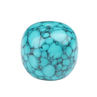 绿松石老型珠铁线纹水草纹桶珠老型仿菱镁矿绿松石桶散珠配饰饰品