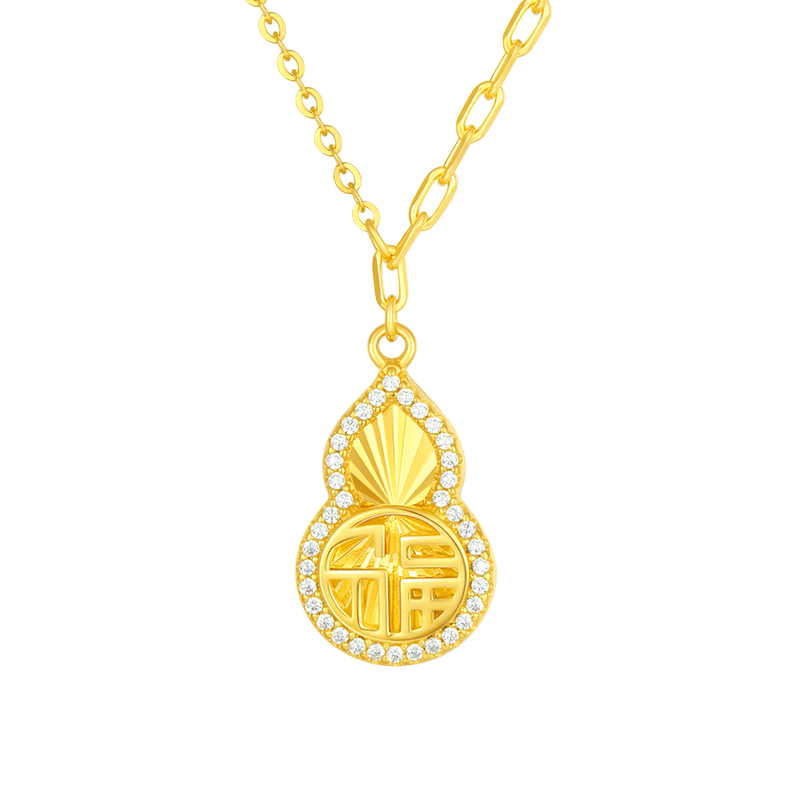 周大生福祿葫蘆項(xiàng)鏈S925純銀女款輕奢高級(jí)國(guó)風(fēng)墜鏈鎖骨鏈生日禮物
