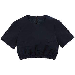 ADERERROR 23SS紧身短袖T恤潮流时尚运动休闲风金属拉链露脐T恤