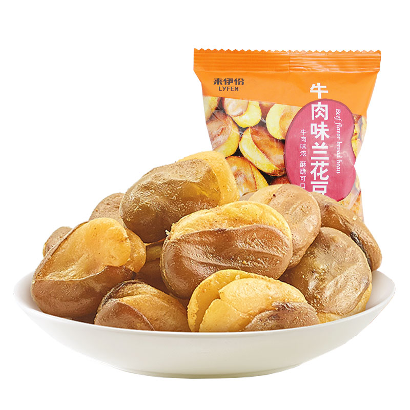 来伊份牛肉兰花豆1000g休闲零食
