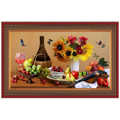 5d十字绣钻石画2025新款小幅简约现代客厅餐厅水果酒杯款满钻2024
