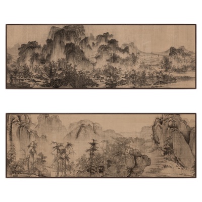 宋代美学新中式客厅山水风景挂画民宿餐厅大尺寸横幅高级感装饰画