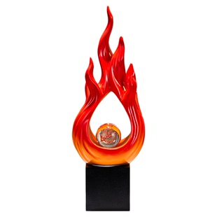 红红火火招财属火焰摆件酒柜电视柜玄关办公室博古物架红色装饰品