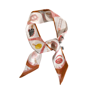 真丝细长条绑包丝巾女士2026新款手拎包配饰缠包包手柄丝带小飘带