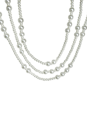 多层叠戴珍珠项链女2025新款洋气时尚锁骨链轻奢高级感长款毛衣链