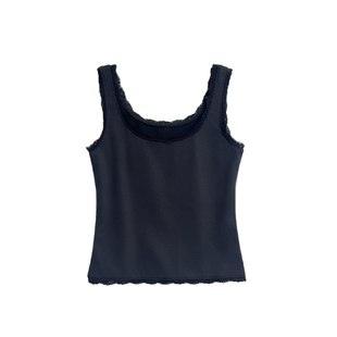 3ts法式蕾丝吊带外穿背心上衣无袖显瘦内搭打底花边背心