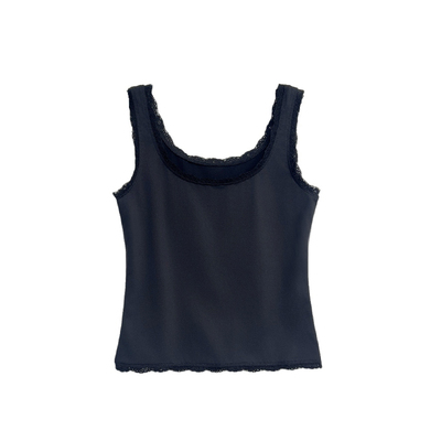 3ts法式蕾丝吊带外穿背心上衣无袖显瘦内搭打底花边背心