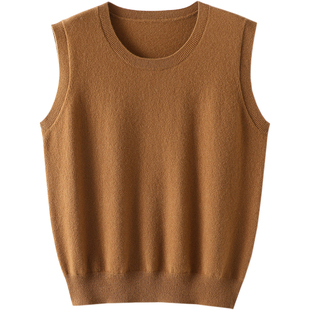 随时随地好穿气质~圆领羊绒马甲女宽松纯山羊绒坎肩针织背心秋冬