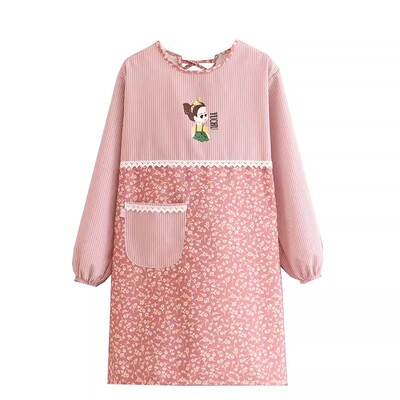 长袖围裙江妃家用韩版可爱