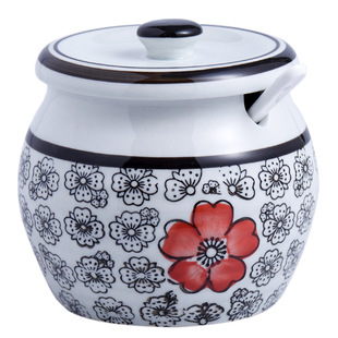 陶瓷猪油罐子家用耐高温带盖装荤油辣椒油专用的容器调味储存罐子