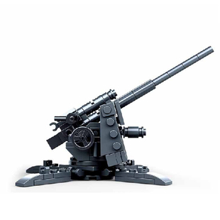世界大战2德军88MM主战火炮反坦克炮拼装迫击炮军事积木模型玩具