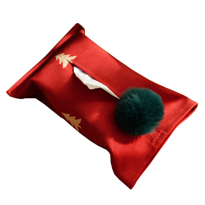 绒布纸巾盒客厅高级感创意可爱抽纸盒卷纸圣诞礼物