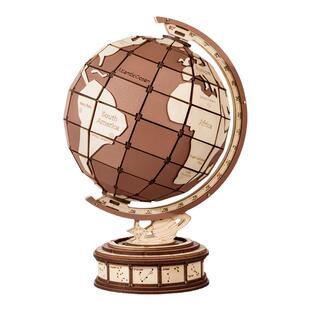 若态若来造物集地球仪3d立体拼图木质拼装模型儿童积木手工玩具