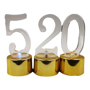 数字电子蜡烛LED电子灯 七彩灯金银底座烛光晚餐浪漫生日求婚道具