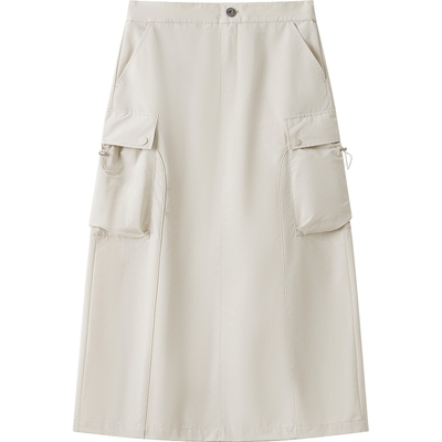 播商场同款灰色工装口袋半身裙女春秋新款休闲裙子BDS1BD1335