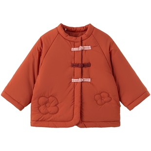 papa爬爬冬季宝宝棉服男女宝盘扣新年中式棉衣加厚保暖
