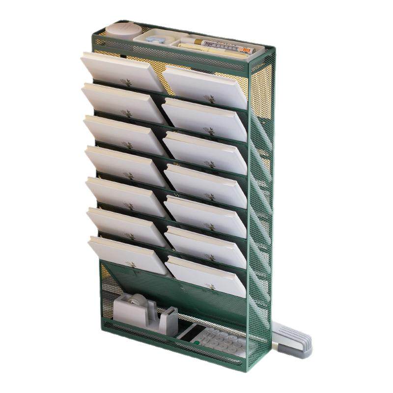 铁艺桌边书架课室放书架学生课桌收纳神器书本收纳置物架教室书桌侧边落地可移动书立架初高中生书袋挂袋收纳