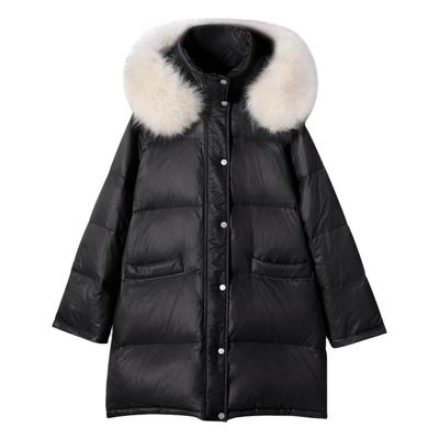 米莱达中长款羽绒服仿狐狸大毛领