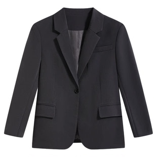 百家好泽芳黑色西装外套女春季面试套装职业正装休闲西服高级感