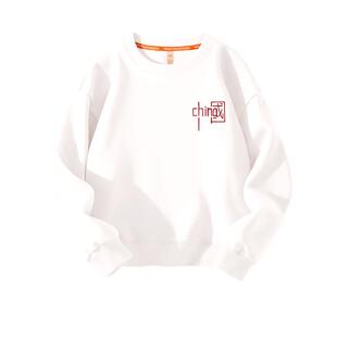 棉致童装白色卫衣男童2026新款秋冬运动男孩加绒上衣儿童长袖男