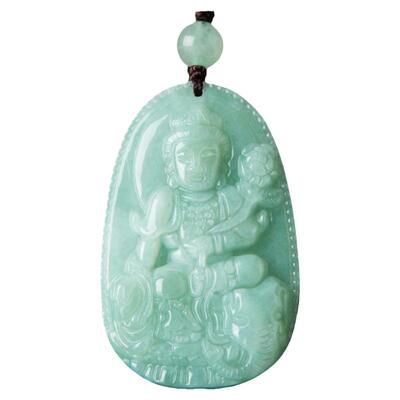 天然玉石翡翠本命佛守护神吊坠