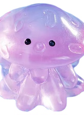 微景观可爱夜光海洋动物七彩章鱼