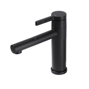 黑色卫生间台上盆水龙头可旋转洗脸盆面盆枪灰色不锈钢冷热龙头