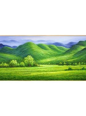 青山图挂画聚宝盆客厅办公室招财装饰画沙发背景自粘贴画客厅挂画