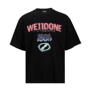 we 11 done男经典字母印花圆领全棉短袖T恤男士2026年春夏新款XY