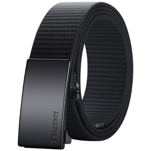 花花公子皮带男士2025新款无牙自动扣帆布男款腰带年轻人编织裤带