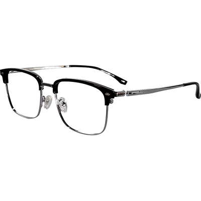 纯钛超轻半框大脸近视眼镜框