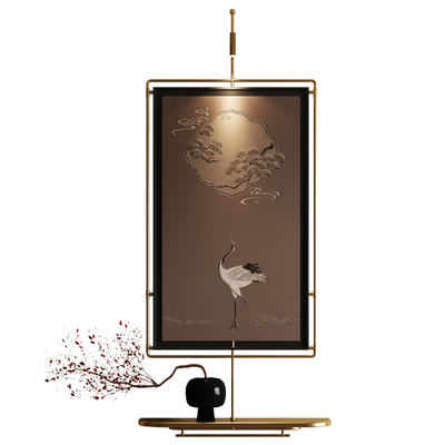 中古风玄关装饰画带灯