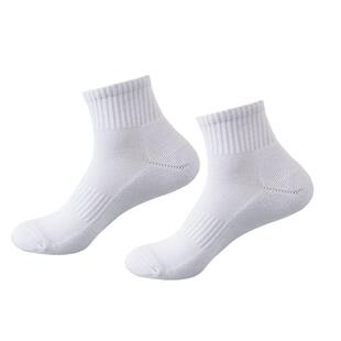 子墨羽毛球袜子男士厚冬季纯棉纱线男生白袜运动黑篮球毛巾底中筒