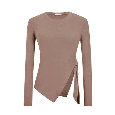 annerun修身运动T恤侧边开叉