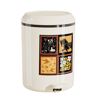 中古风脚踏垃圾桶家用客厅卧室卫生间厕所高颜值带盖踩踏2026新款