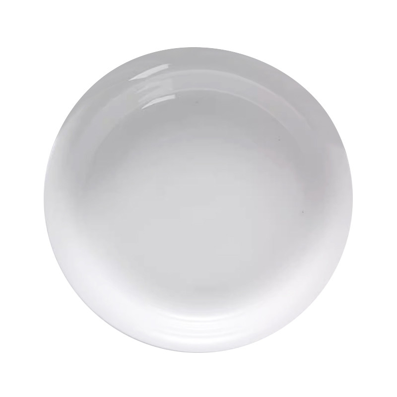 白色骨瓷盘子家用菜窝盘圆形深盘子汤盘沙拉盘饭盘8英寸陶瓷餐盘