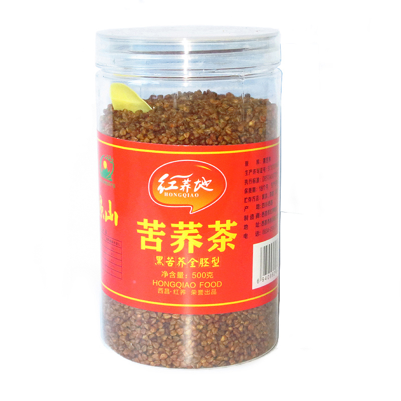買2送1 紅蕎地黑苦蕎胚芽茶罐裝500g 四川大涼山 蕎麥茶 清香型