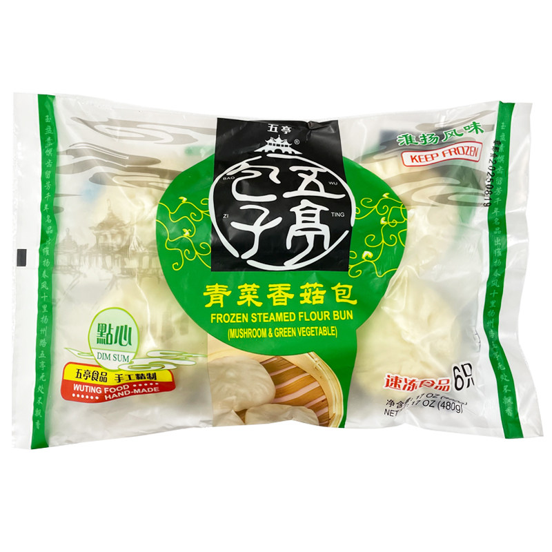 【80g*6只扬州五亭包子手工大包子鲜肉荠菜青菜梅干菜包早餐首选