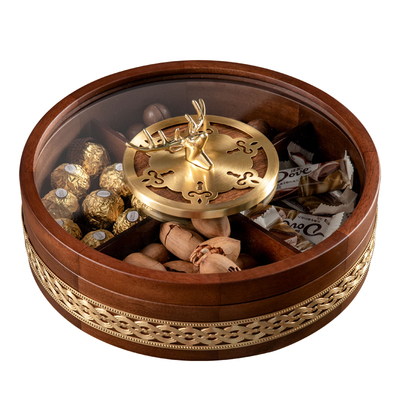 曲彤实木纯铜坚果干果收纳盒